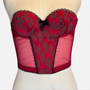 ❤️🔥Agent Provocateur “Betty” Red & Black Corset Bustier • 34A • RARE❣️